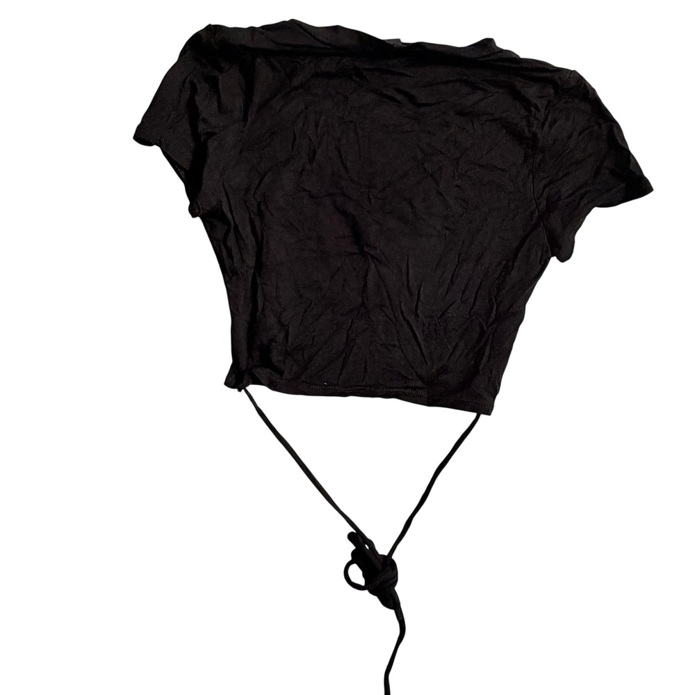 Windsor Small Black Road Race Motorcycle Company Graphic Crop Top Shirt - Picture 3 of 3